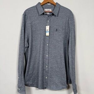 Original Penguin Munsingwear Men's Blue Wing Teal Button Down, Size XL, NWT
